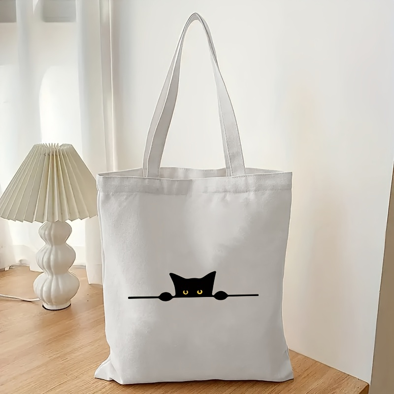 Canvas Backpack Casual - Linear Cat Print Pattern Fashion Canvas