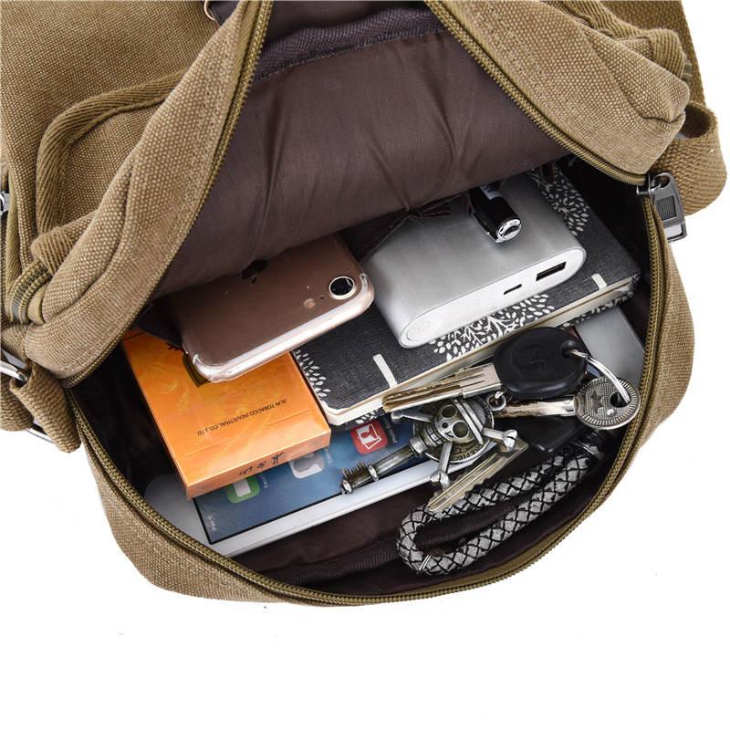 Canvas bag men's one shoulder  - Canvas Backpack Casual ulasan dan harga