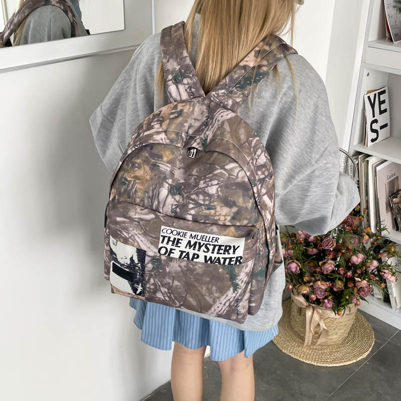 Unisex Retro Camouflage Patter - Canvas Backpack Casual ulasan dan harga