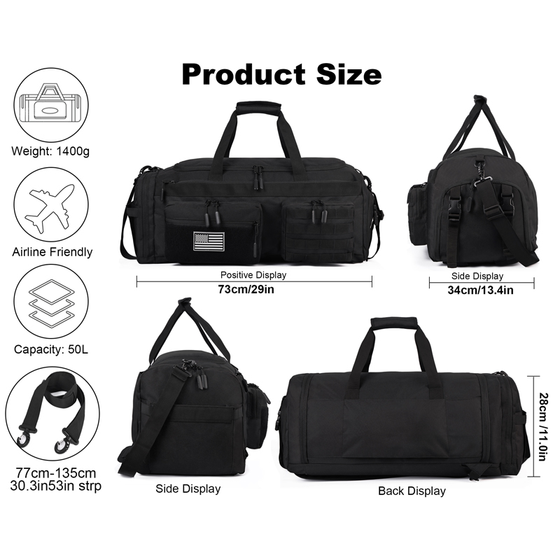 LHI 50L 3 in 1 Travel Duffle B - Urban Backpack Tactical ulasan dan harga